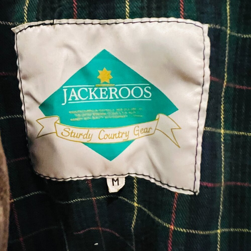 VTG Jackeroos Jacket Mens Medium Canvas PLAID Flannel Lined Trench Field Coat - Picture 7 of 16